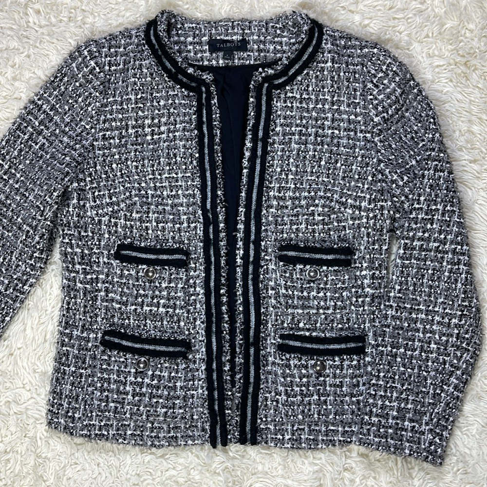 TALBOTS Tweeted Blazer Jacket Sz 4